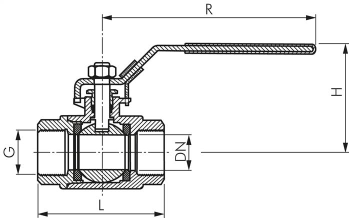 Edelstahl-Kugelhahn, leicht, G 3/8", 0 bis 63bar