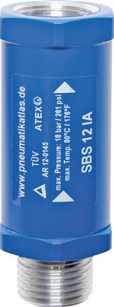Schlauchbruchsicherung G 3/8" (Innengewinde / Außengewinde)