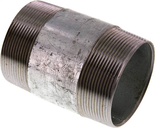 Rohrdoppelnippel R 2-1/2"-100mm, Stahlrohr ST 37 verzinkt