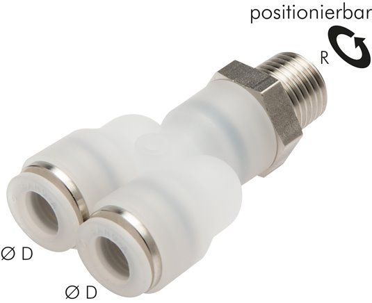 Y-Steckanschluss G 1/4"-8mm, IQS-PVDF