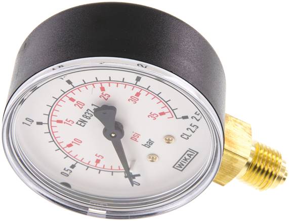 Manometer senkrecht (KU/Ms), 63mm, 0 bis 2,5 bar, G 1/4"