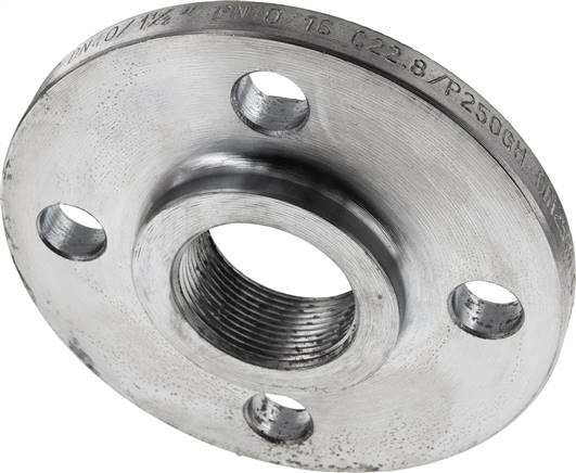 Gewindeflansch DN40-PN16 (DIN), Rp 1-1/2", DIN 2566, Stahl verzinkt