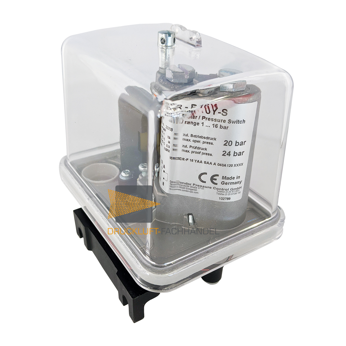 Condor Steuer-Druckschalter Typ MDR-F 16Y-S  mit Kunststoffflansch