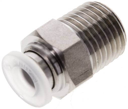 Gerader Steckanschluss R 1/2"-12mm, IQS-PP, Polypropylen mit Edelstahl-Gewinde