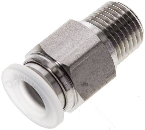 Gerader Steckanschluss R 1/4"-10mm, IQS-PP, Polypropylen mit Edelstahl-Gewinde