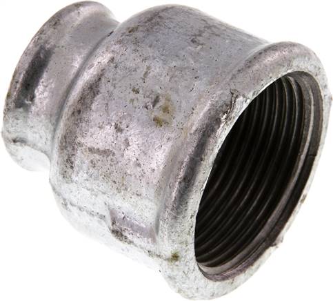 Rundmuffe Rp 1-1/4"-Rp 3/4", Temperguss verzinkt