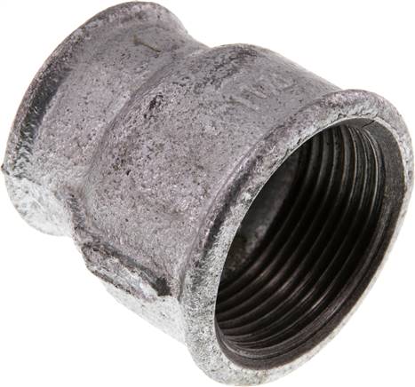 Rundmuffe Rp 1-1/4"-Rp 1", Temperguss verzinkt