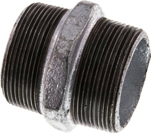 Doppelnippel R 2"-R 2", Temperguss verzinkt