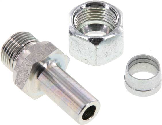 Einstellb. Schneidringverschr. G 3/8"-12 L, Stahl verzinkt