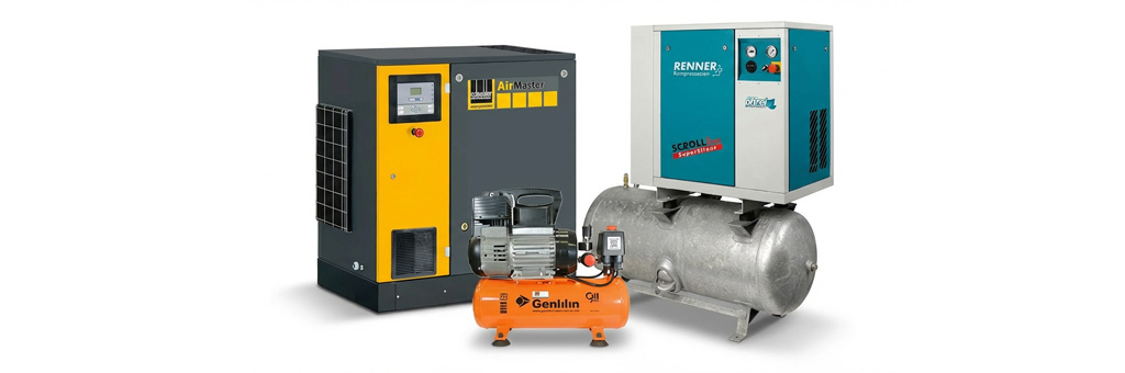 Schrauben-, Kolben- und Scroll-Kompressor