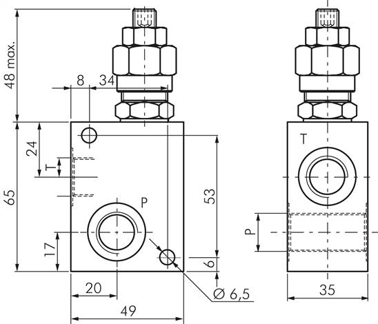 Druckbegrenzungsventil G 1/2", max. 210 bar, max. 30 l/min
