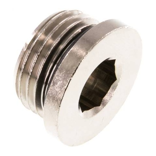 Tappo, esagono interno G 1/2", ottone nichelato