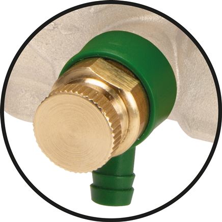 Schrägsitz-Absperrventil, Rp 1-1/2", PN 10, Messing, DVGW, mit Entleerung
