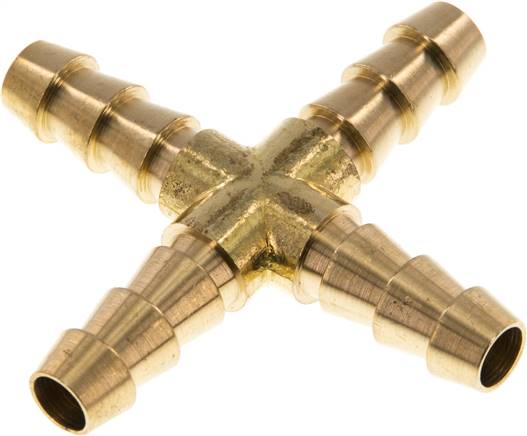 Kreuz-Schlauchverbinder 8 (5/16")mm, Messing
