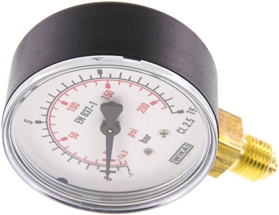 Manometer senkrecht (KU/Ms), 63mm, -1 bis 15 bar, G 1/4"