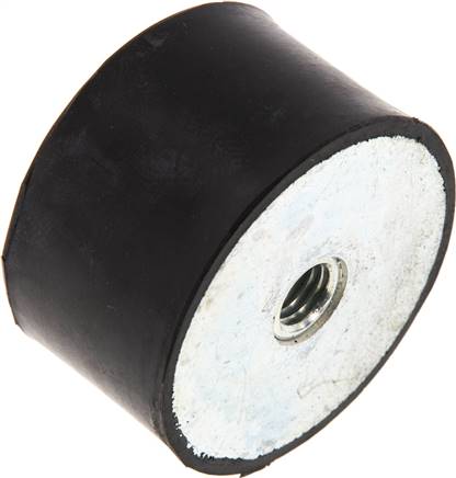 Gummi-Metall-Puffer einseitig mit Innengewinde M 10 (8 tief), D= 50 - H= 30 mm