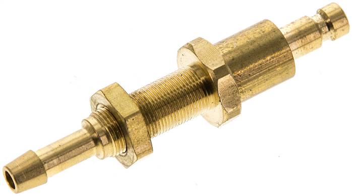 Schott-Kupplungsstecker (NW2,7) 4mm Schlauch, Messing, beidseitig absperrend