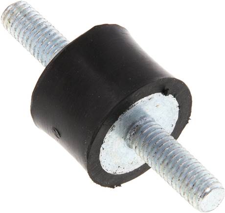 Gummi-Metall-Puffer beidseitig mit Gewindestift M 6 x 18, D= 20 - H= 15 mm