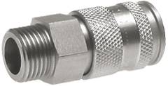 Schnellkupplung (NW10) R 1/4"(AG), Messing vernickelt, für Stecker beidseitig absperrend