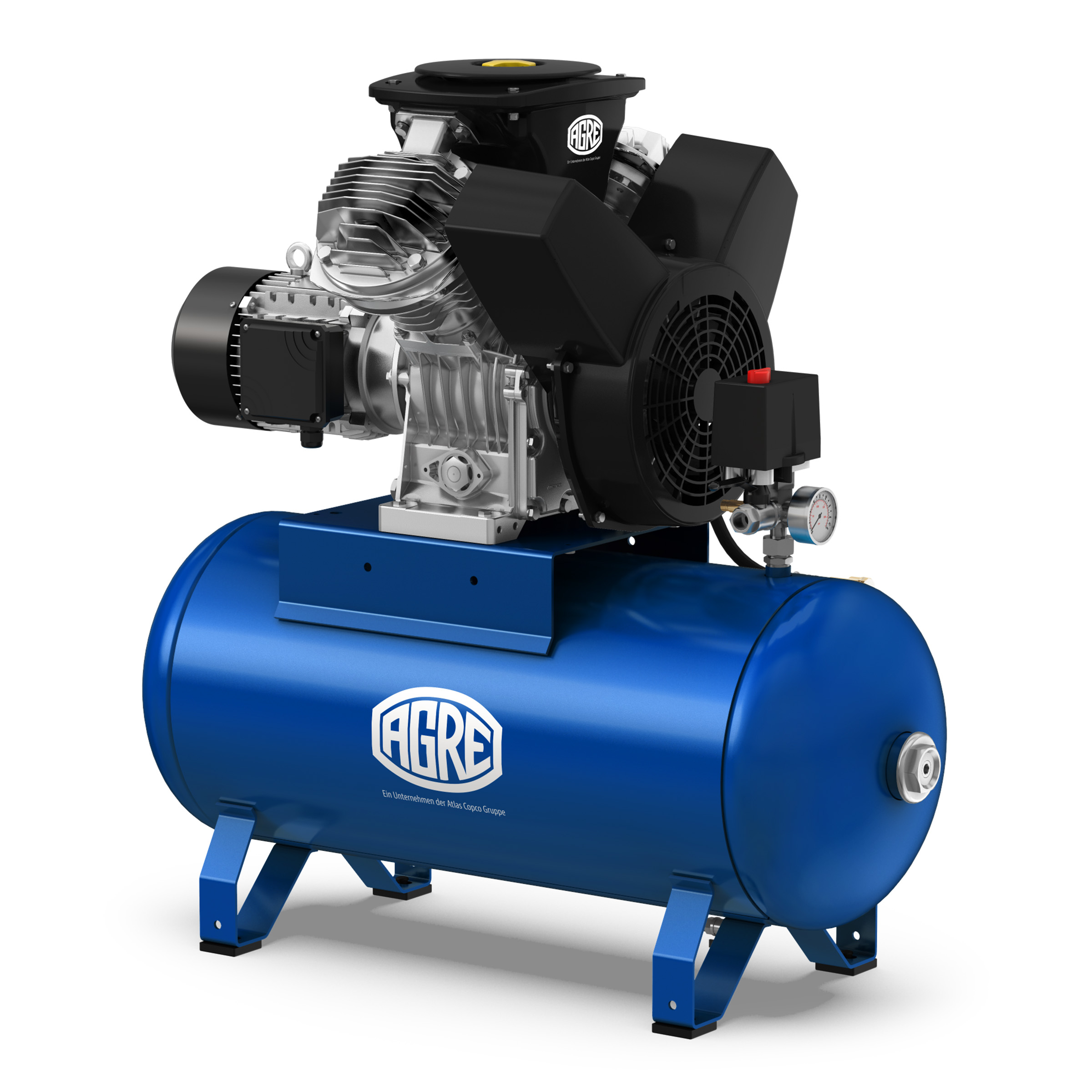 AUSSTELLER I AGRE Industrie-Kolbenkompressor Typ ALG MEK-4 10 90 D auf Behälter, 4116002264