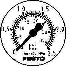 FESTO FMA-50-2,5-1/4-EN (159598) Flanschmanometer