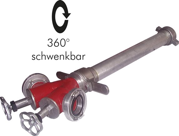 Standrohr drehbar mit Ventil, 2 x 75-B (89mm Knagge)