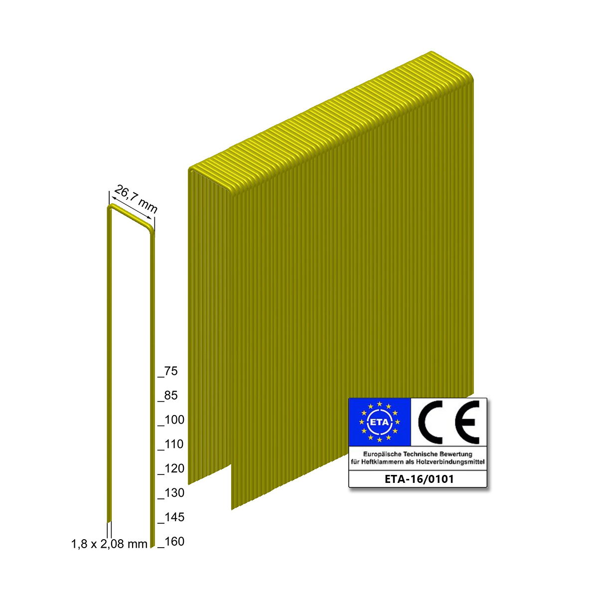 Prebena Heftklammern WP100CSVHA-ETA stark verzinkt geharzt - neue VPE 2.180 Stück