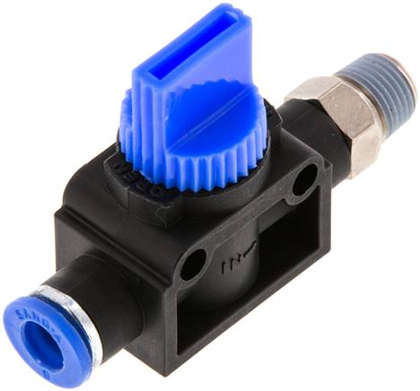 3/2-Wege-Absperrventil R 1/8"-6mm, Gewindeseite entlüftend