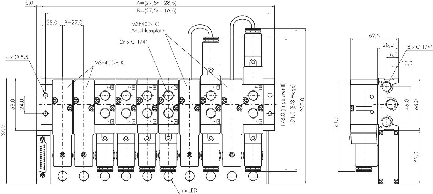 SF4000 - Terminalbox mit Sprungmodul (4 Stat.)