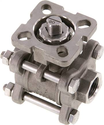 Edelstahl-Kugelhahn, Direktmontageflansch G 3/8", PN 63