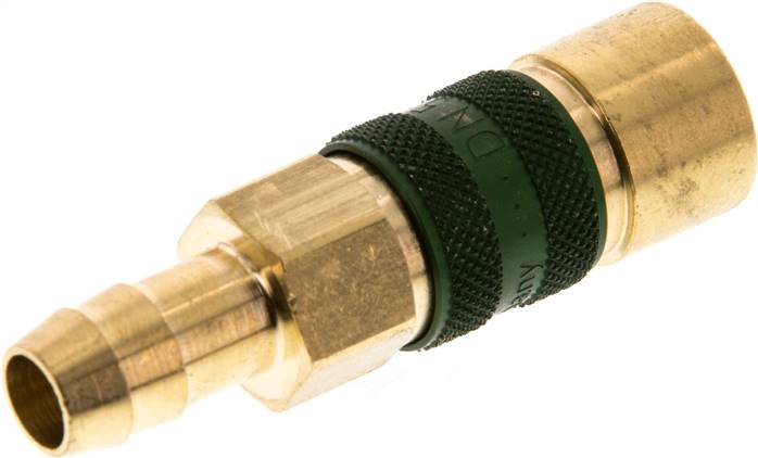 Schnellkupplung (NW5) 9 (3/8")mm Schlauch, grün, Kreis Ø 10,5 mm
