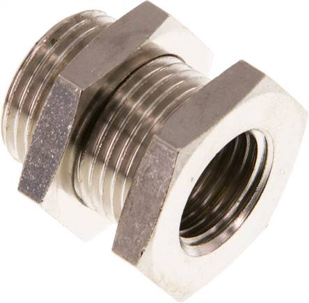 Schottverschraubung G 1/4"-G 3/8", Messing vernickelt