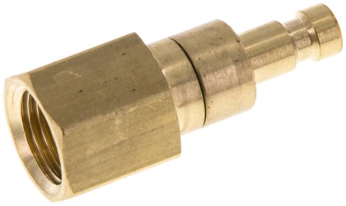 Kupplungsstecker (NW2,7) G 1/8"(IG), Messing, beidseitig absperrend