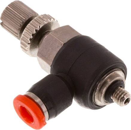 Mini-Winkel-Drosselrückschlagventile M 3-3mm, zuluftregelnd