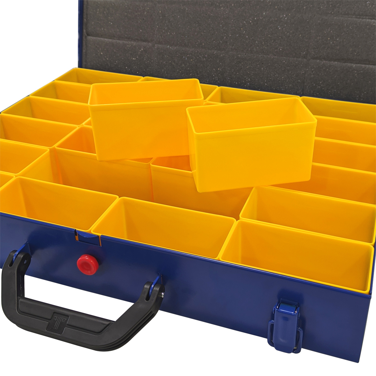 Allit EuroPlus Pro M 44H-24 Profi-Metallkoffer für Kleinteile, Sortimentskasten mit 24 Einsätzen