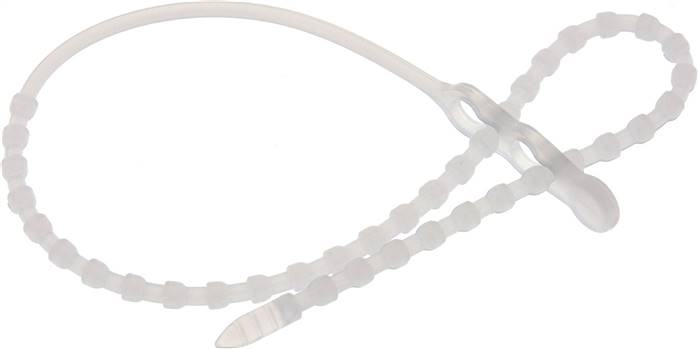 Lösbarer Kabelbinder, 500mm, 2 Befestigungsaugen, natur