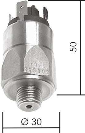 Edelstahl-Druckschalter 50 - 200 bar, G 1/4"