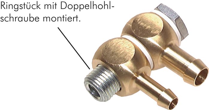 Ringstück für L-Gewindetülle G 1/4"-6 (1/4")mm, Messing