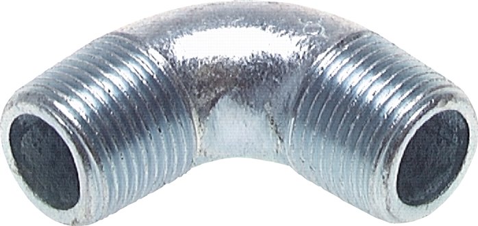 90°-Winkel R 3/4" (AG), Temperguss verzinkt
