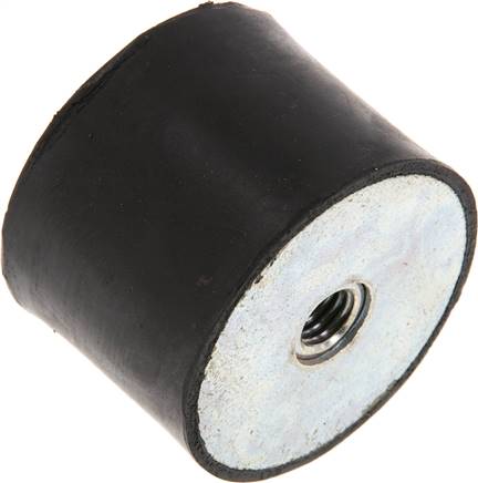 Gummi-Metall-Puffer beidseitig mit Innengewinde M 8 (7 tief), D= 40 - H= 30 mm