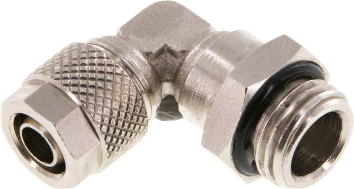 Winkel-Drehverschraubung G 1/4"-8x6mm, Messing vernickelt