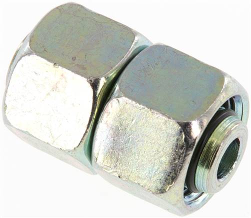 Gerader Verbinder 12 L-12 L, Stahl verzinkt, mit Dichtkegel und O-Ring