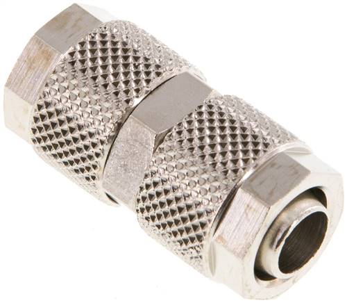 Gerade Verschraubung 10x8mm-10x8mm, Messing vernickelt