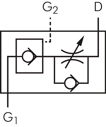 Drosselrückschlagventil G 1/4"-8mm, entsperrbares Rückschlagventil