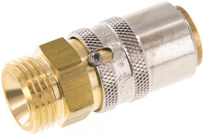 Temperier-Schnellkupplung 13mm Zapfen,G 1/2"(AG), ohne Ventil mit Entriegelungssicherung