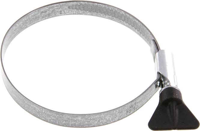 12mm Schlauchschelle 70 - 90mm, Stahl verzinkt (W1) (NORMA) mit Flügelgriff