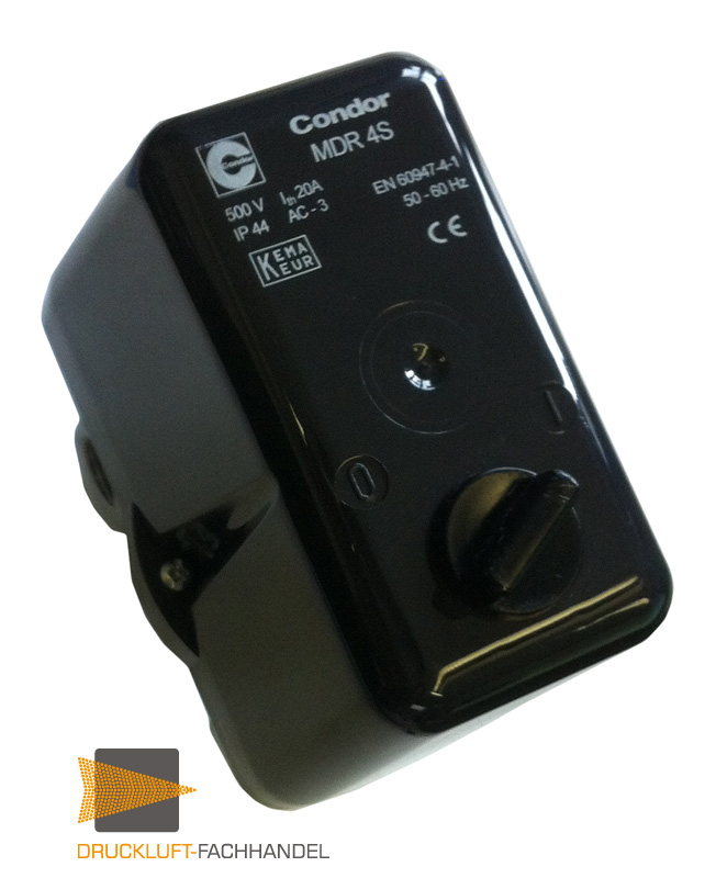 Condor Druckschalter Typ MDR 4S/16 K inkl. EV 4WS voreingestellt auf 7,8-9,8 bar