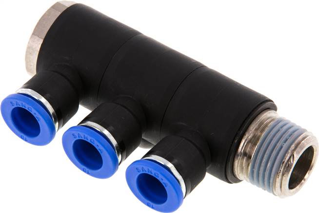 Steck-Mehrfachverteiler, 3-fach R 1/2"-10mm, IQS-Standard