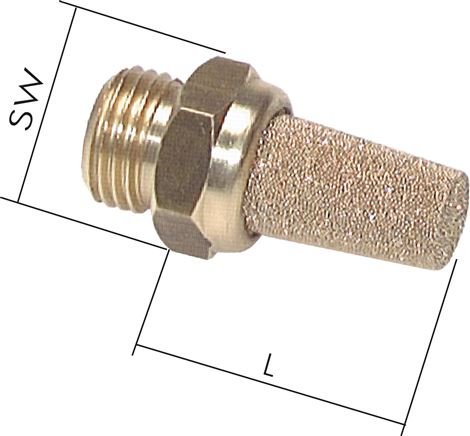 Schalldämpfer G 1/8", Sinterbronze, Messinggewinde