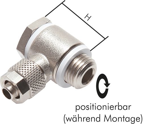 Winkel-Verschraubung G 3/8"-10x8mm, Messing vernickelt, Hohlschraube